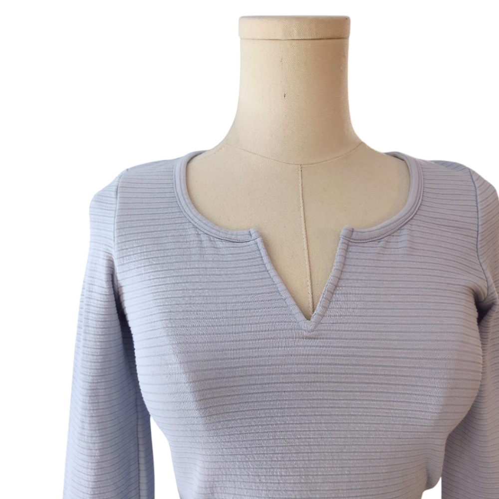 Hollister Ribbed Crew V-neck Top Womens XS - Picture 2 of 9